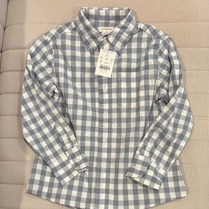 J. Crew Crewcuts Blue and White Checkered Kids Button-Down Shirt